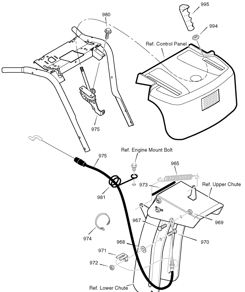 Remote Control Diagram and Parts List for 628104X16B 2004 Briggs and Stratton Snow Blower